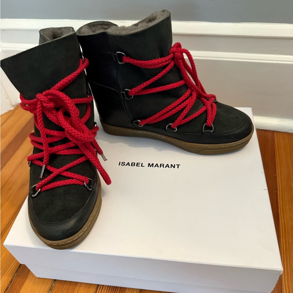 Isabel Marant Black Nowles Shearling Snow Boots